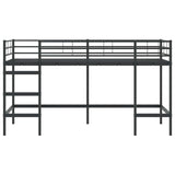 Struttura del letto loft per bambini Nero 80 x 200 cm Acciaio