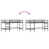 Struttura del letto loft per bambini Nero 80 x 200 cm Acciaio
