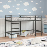 Struttura del letto loft per bambini Nero 100 x 190 cm Acciaio