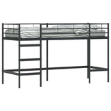 Struttura del letto loft per bambini Nero 100 x 190 cm Acciaio