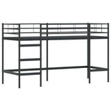 Struttura del letto loft per bambini Nero 100 x 190 cm Acciaio