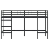 Struttura del letto loft per bambini Nero 100 x 190 cm Acciaio