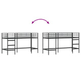 Struttura del letto loft per bambini Nero 100 x 190 cm Acciaio