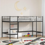Struttura del letto loft per bambini Nero 100 x 200 cm Acciaio