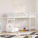 Struttura del letto loft per bambini Bianco 75 x 190 cm Acciaio
