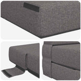 Divano Letto Pieghevole Grigio Chiaro 70 x 80 x 60 cm Tessuto