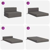 Divano Letto Pieghevole Grigio Chiaro 70 x 80 x 60 cm Tessuto