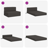 Divano Letto Pieghevole Grigio Scuro 70 x 80 x 60 cm Tessuto
