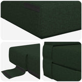 Divano Letto Pieghevole Verde Scuro 70 x 80 x 60 cm Tessuto