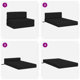 Divano Letto Pieghevole Nero 100 x 80 x 60 cm Tessuto