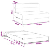Divano Letto Pieghevole Nero 100 x 80 x 60 cm Tessuto