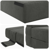 Divano Letto Pieghevole Grigio Scuro 100 x 80 x 60 cm Tessuto