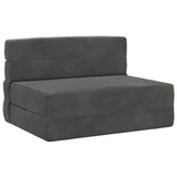 Divano Letto Pieghevole Grigio Scuro 100 x 80 x 60 cm Tessuto