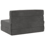 Divano Letto Pieghevole Grigio Scuro 100 x 80 x 60 cm Tessuto