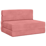 Divano Letto Pieghevole Rosa 100 x 80 x 60 cm Tessuto