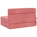 Divano Letto Pieghevole Rosa 100 x 80 x 60 cm Tessuto