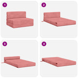 Divano Letto Pieghevole Rosa 100 x 80 x 60 cm Tessuto