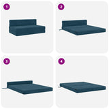 Divano Letto Pieghevole Blu 152 x 86,5 x 60 cm Tessuto