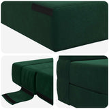 Divano Letto Pieghevole Verde Scuro 152 x 86,5 x 60 cm Tessuto