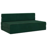 Divano Letto Pieghevole Verde Scuro 152 x 86,5 x 60 cm Tessuto