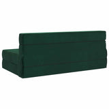 Divano Letto Pieghevole Verde Scuro 152 x 86,5 x 60 cm Tessuto