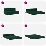 Divano Letto Pieghevole Verde Scuro 152 x 86,5 x 60 cm Tessuto