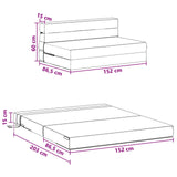 Divano Letto Pieghevole Verde Scuro 152 x 86,5 x 60 cm Tessuto