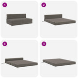 Divano Letto Pieghevole Grigio Chiaro 152 x 86,5 x 60 cm