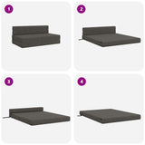 Divano Letto Pieghevole Grigio Scuro 152 x 86,5 x 60 cm Tessuto