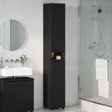 Mobile da Bagno Nero 30,5 x 30 x 195 cm Legno truciolato