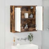 Mobiletto per specchio da bagno Rovere fumé 60 x 20 x 60 cm