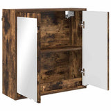 Mobiletto per specchio da bagno Rovere fumé 60 x 20 x 60 cm