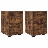 Comodini 2 pcs Rovere fumé 30,5 x 30 x 43 cm Legno truciolato