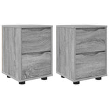 Comodini con cassetto 2 pcs Grigio Sonoma 30,5 x 30 x 43 cm
