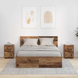 Comodini con cassetto 2 pcs Legno vecchio 30,5 x 30 x 43 cm