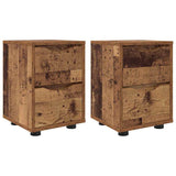 Comodini con cassetto 2 pcs Legno vecchio 30,5 x 30 x 43 cm