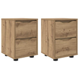 Comodini 2 pz Rovere artigianale 30,5 x 30 x 43 cm
