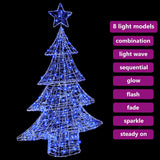 Albero di Natale con 100 LED Blu 120 cm Acrilico
