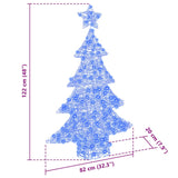 Albero di Natale con 100 LED Blu 120 cm Acrilico