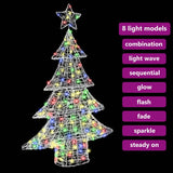 Albero di Natale con 100 LED Multicolore 120 cm Acrilico
