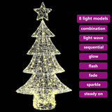 Albero di Natale con 160 LED Bianco caldo 150 cm Acrilico