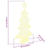 Albero di Natale con 160 LED Bianco caldo 150 cm Acrilico