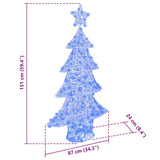 Albero di Natale con 160 LED Blu 150 cm Acrilico