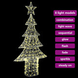Albero di Natale con 240 LED Bianco caldo 180 cm Acrilico