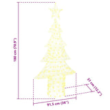 Albero di Natale con 240 LED Bianco caldo 180 cm Acrilico