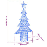 Albero di Natale con 240 LED Blu 180 cm Acrilico