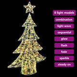 Albero di Natale con 120 LED Bianco caldo 120 cm PET