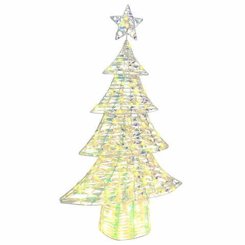 Albero di Natale con 160 LED Bianco caldo 150 cm PET