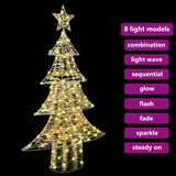 Albero di Natale con 160 LED Bianco caldo 150 cm PET
