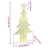 Albero di Natale con 240 LED Bianco caldo 180 cm PET